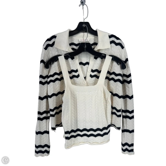Sweater 2pc By Solitaire In Black & White, Size: S