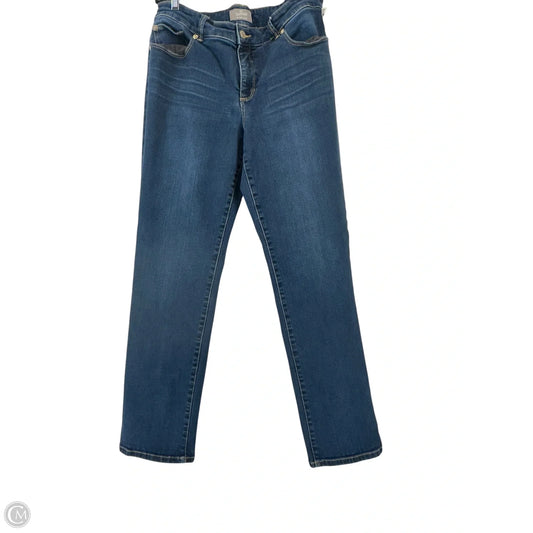 Jeans Straight By Chicos In Blue Denim, Size: 10