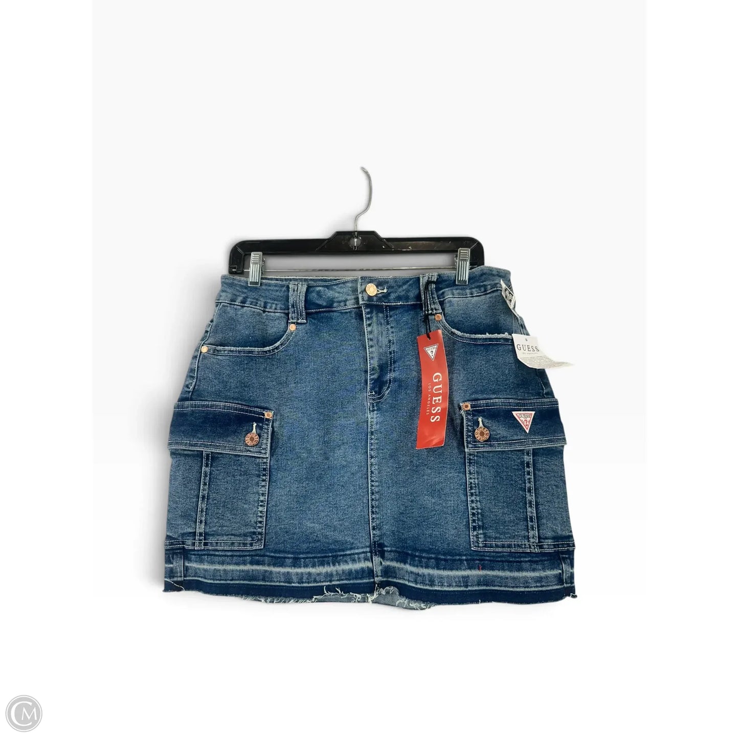 Skirt Mini & Short By Guess In Blue Denim, Size: 8
