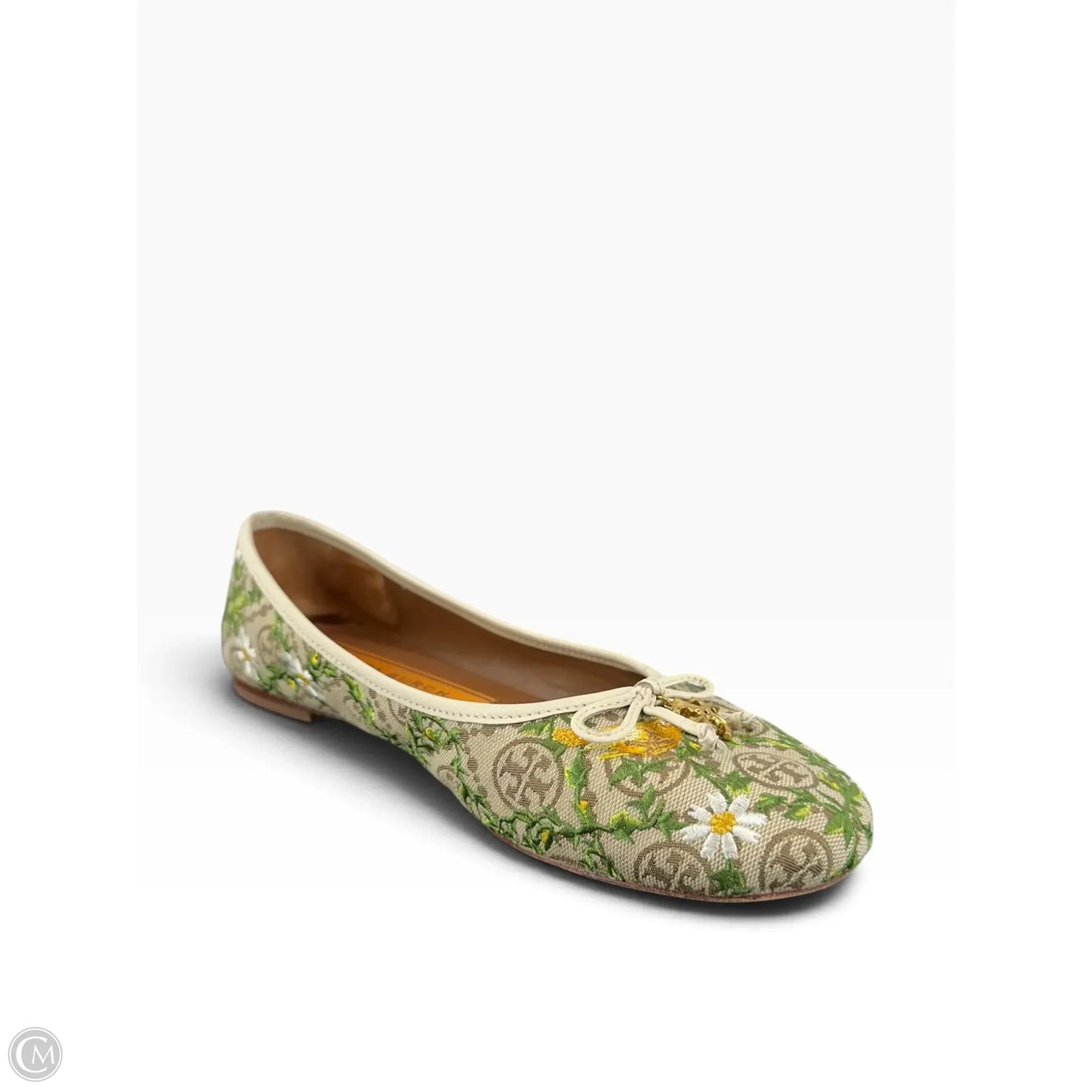 Shoes Designer By Tory Burch In Green & Tan, Size: 8.5