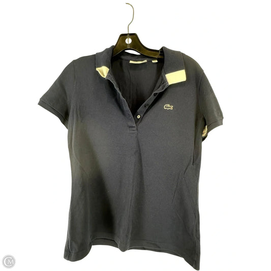 Top Short Sleeve By Lacoste In Navy, Size: S