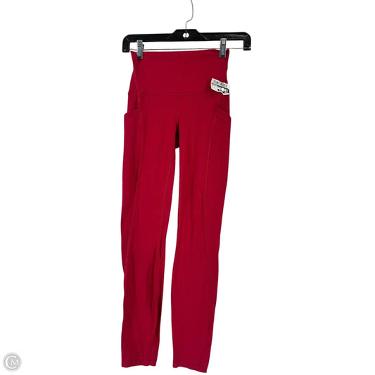 Athletic Leggings By Lululemon In Red, Size: Xs