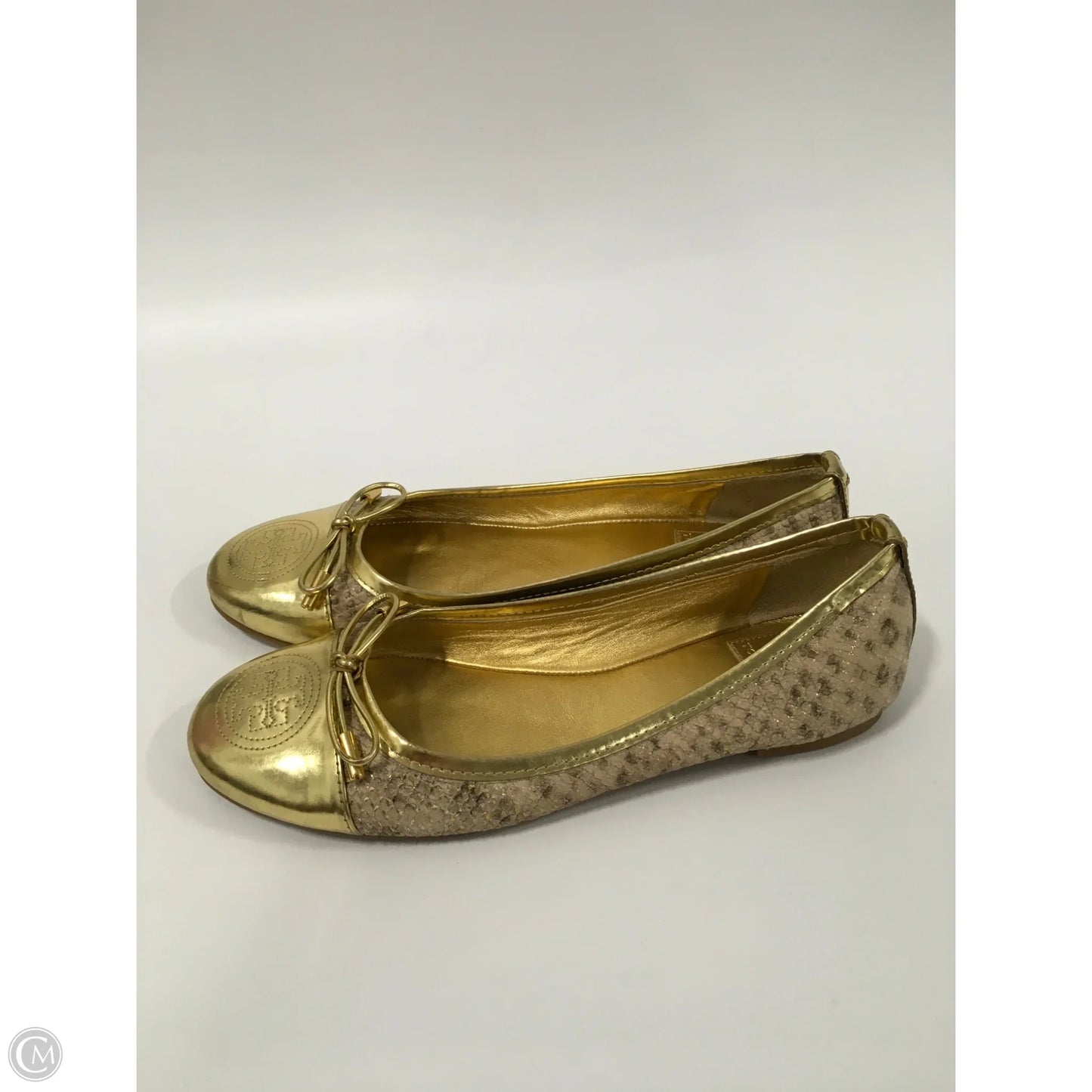 Shoes Designer By Tory Burch In Gold, Size: 7
