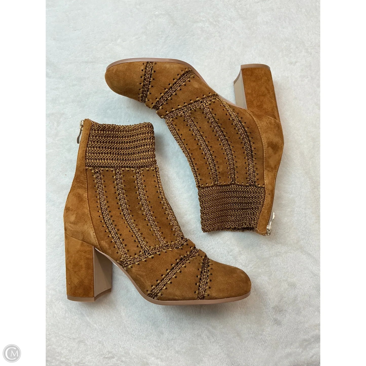 Boots Ankle Heels By Clothes Mentor In Brown, Size: 7.5