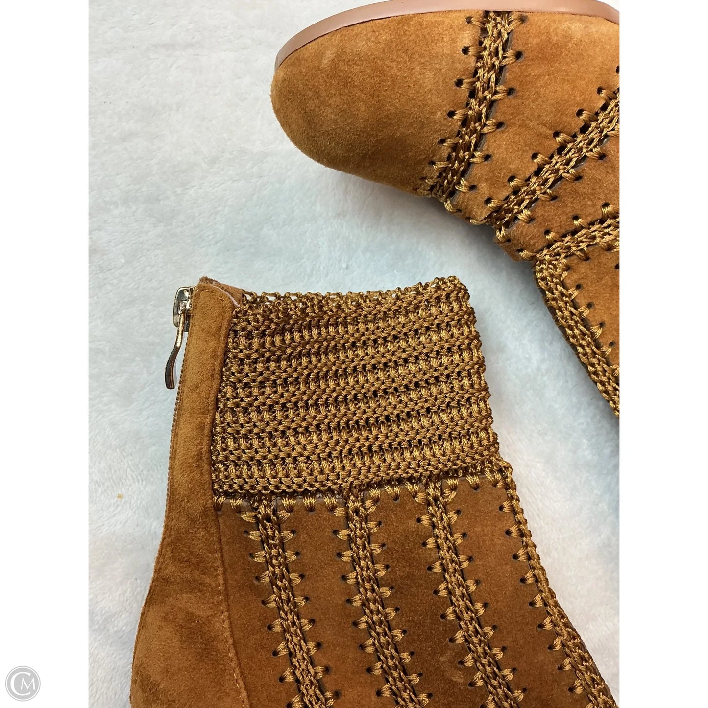 Boots Ankle Heels By Clothes Mentor In Brown, Size: 7.5