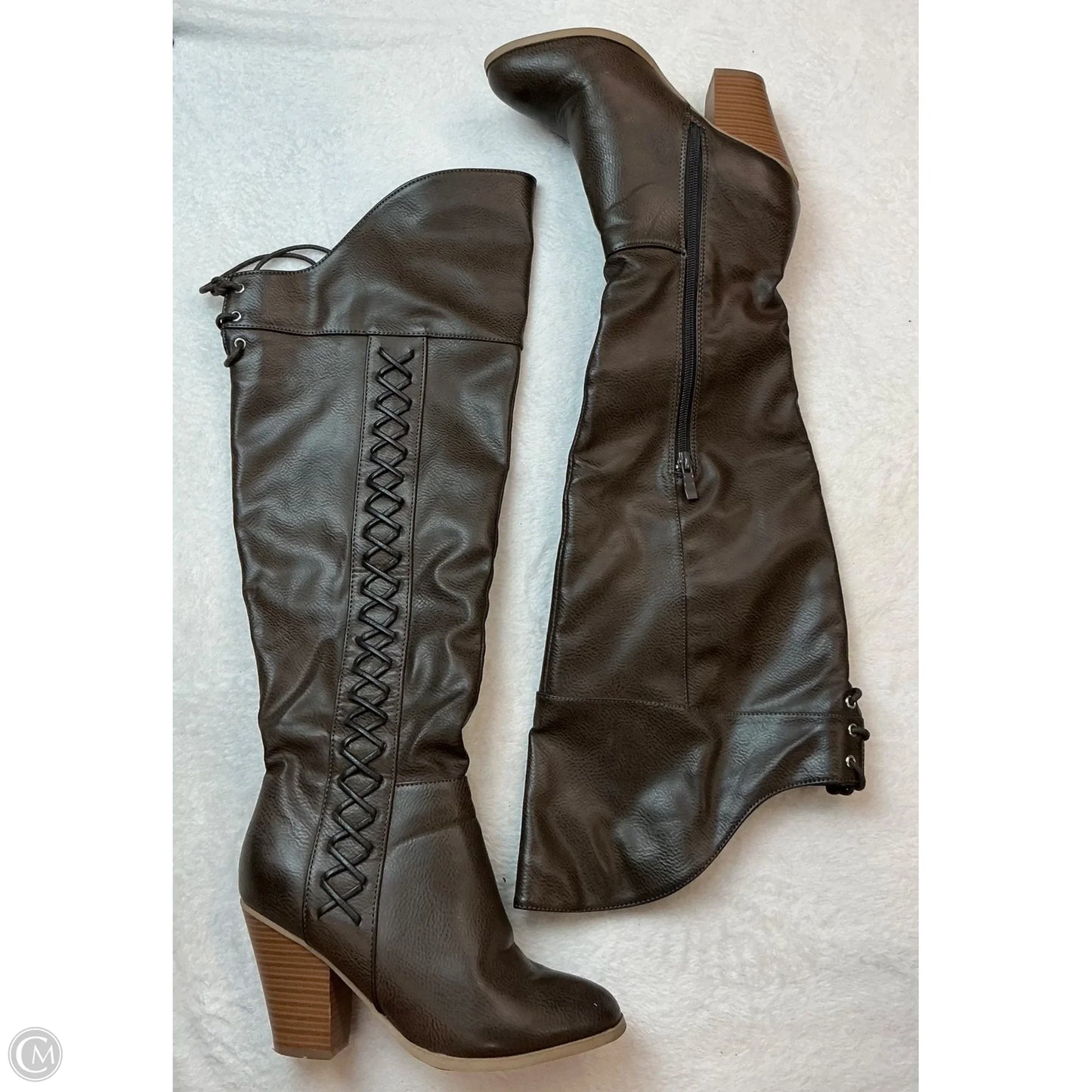 Boots Knee Heels By Jg Hook In Brown, Size: 6