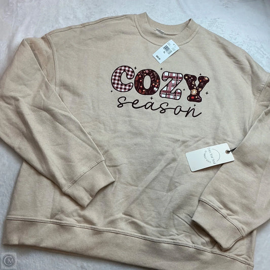 Sweatshirt Crewneck By Clothes Mentor In Tan, Size: Xl