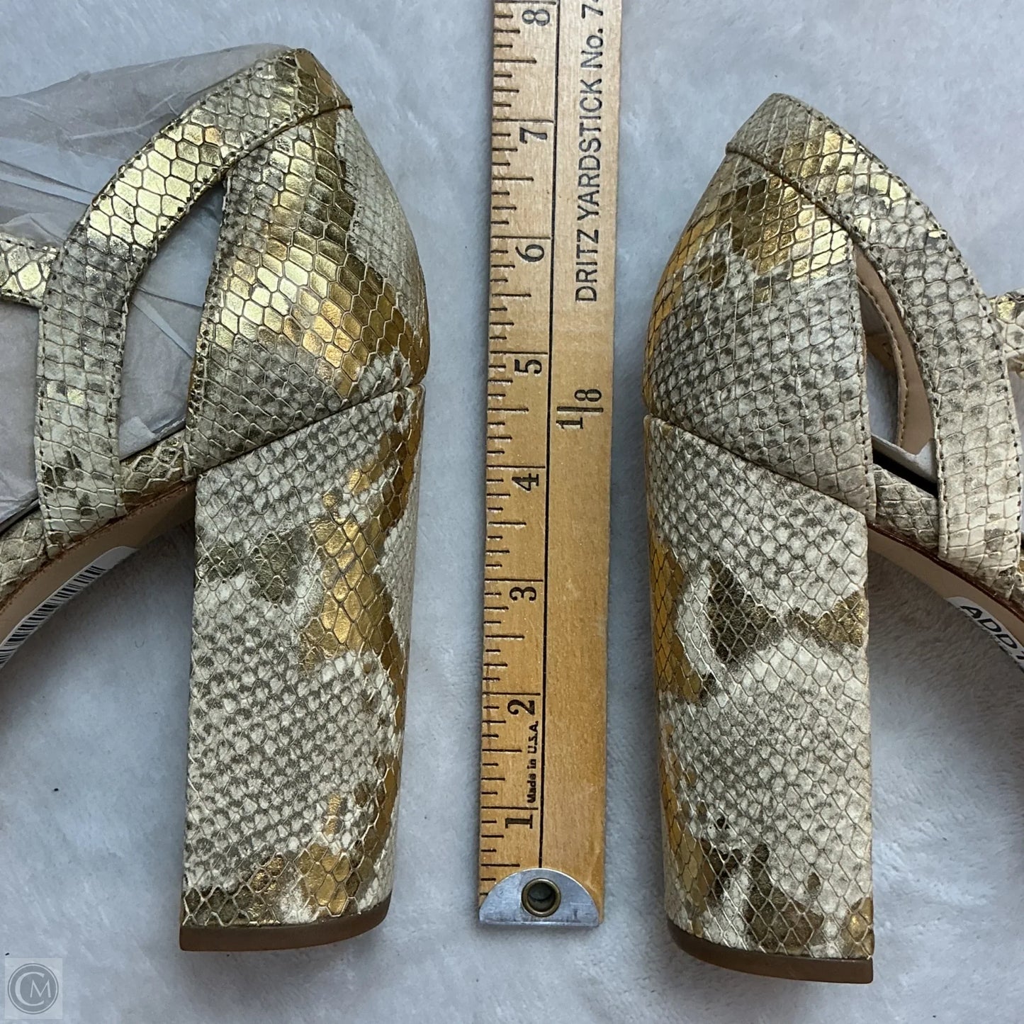 Sandals Heels Block By Michael By Michael Kors In Gold, Size: 8