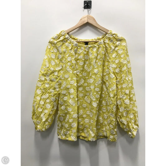 Top Long Sleeve By Ann Taylor In Yellow, Size: M