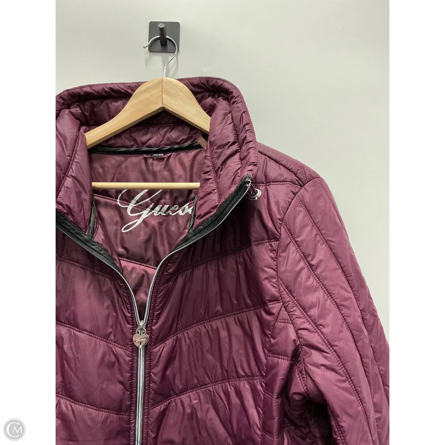 Jacket Puffer & Quilted By Guess In Purple, Size: Xxl