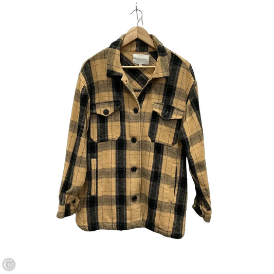 Jacket Shirt By Lucky Brand In Plaid Pattern, Size: M