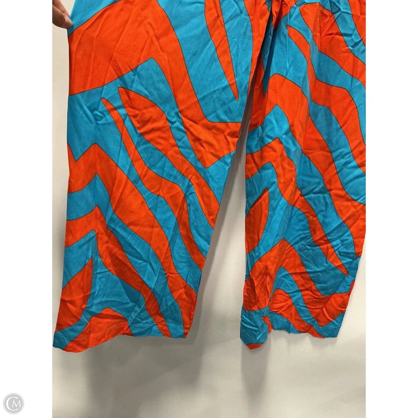 Pants Wide Leg By The Drop In Blue & Orange, Size: L