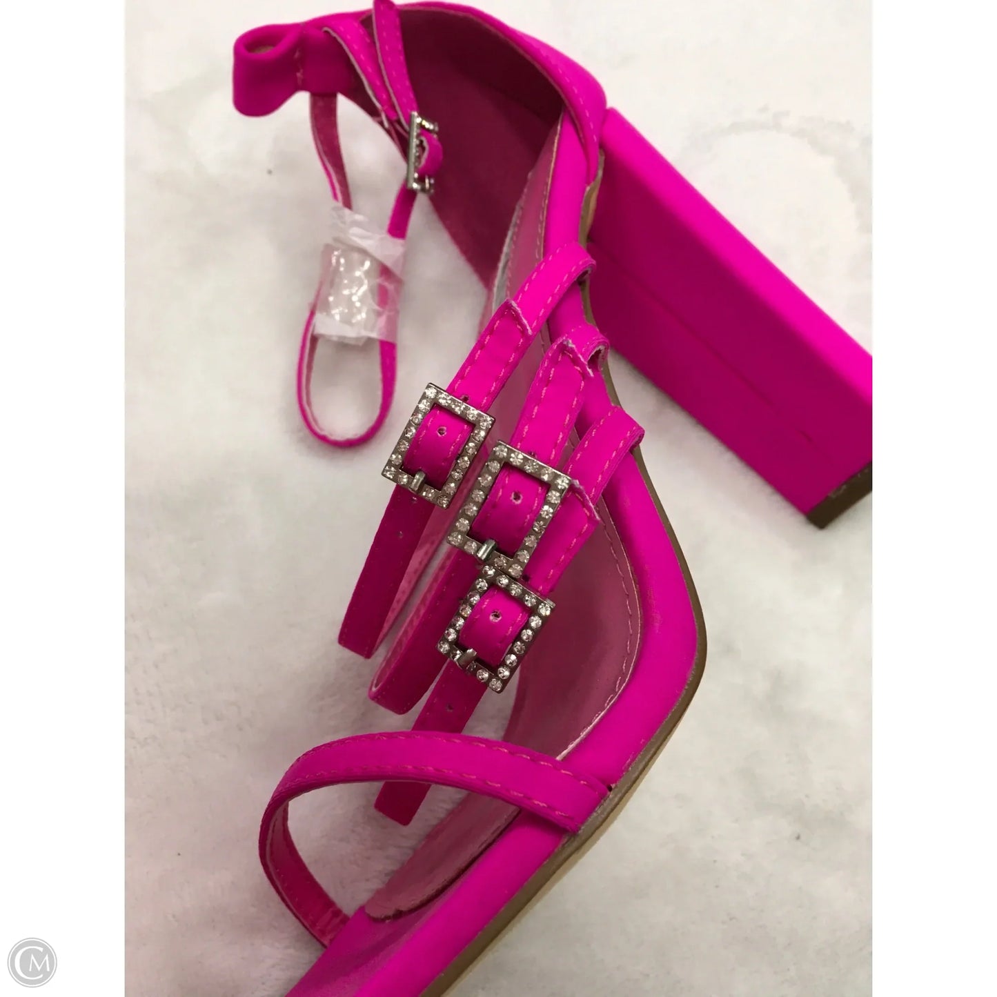Sandals Heels Block By Liliana In Pink, Size: 8