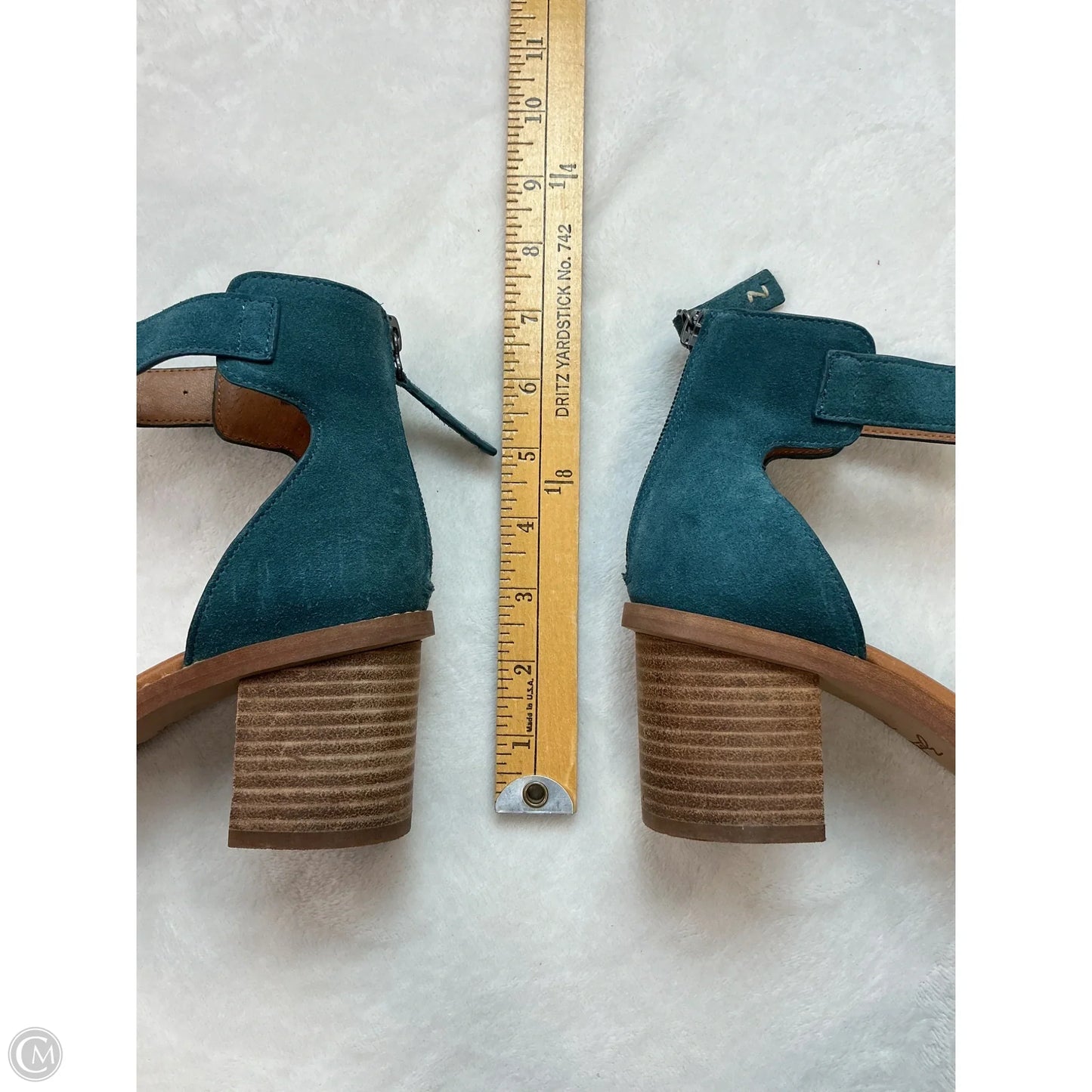 Sandals Heels Block By Zodiac In Teal, Size: 7.5