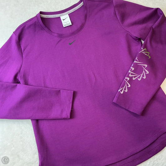 Athletic Top Long Sleeve Crewneck By Nike In Purple, Size: M
