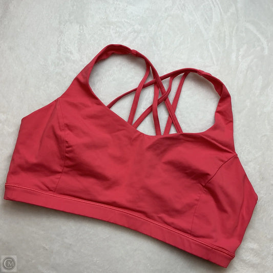 Athletic Bra By Lululemon In Pink, Size: 14