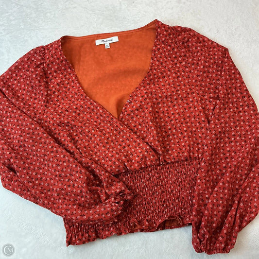 Top Long Sleeve By Madewell In Orange, Size: Xs