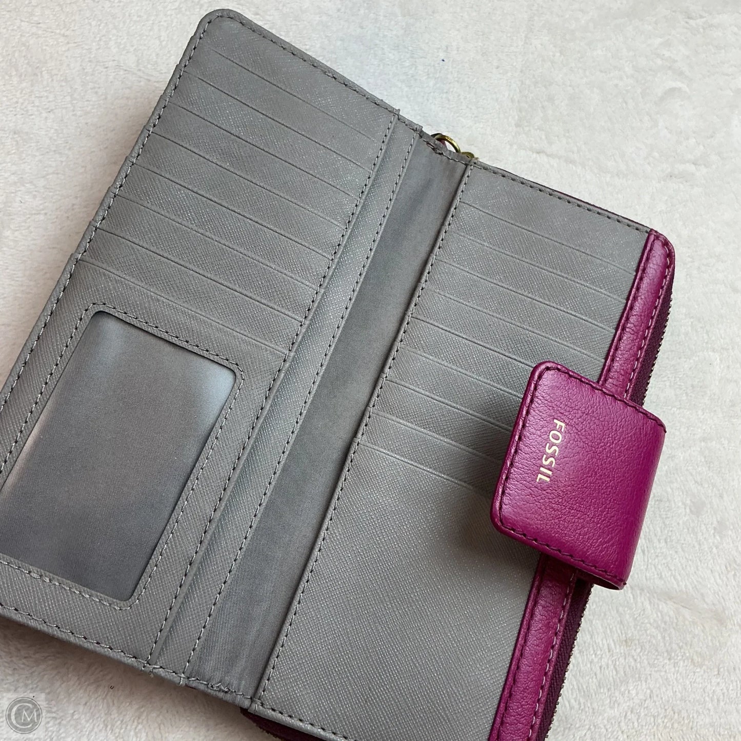 Wallet Leather By Fossil, Size: Medium