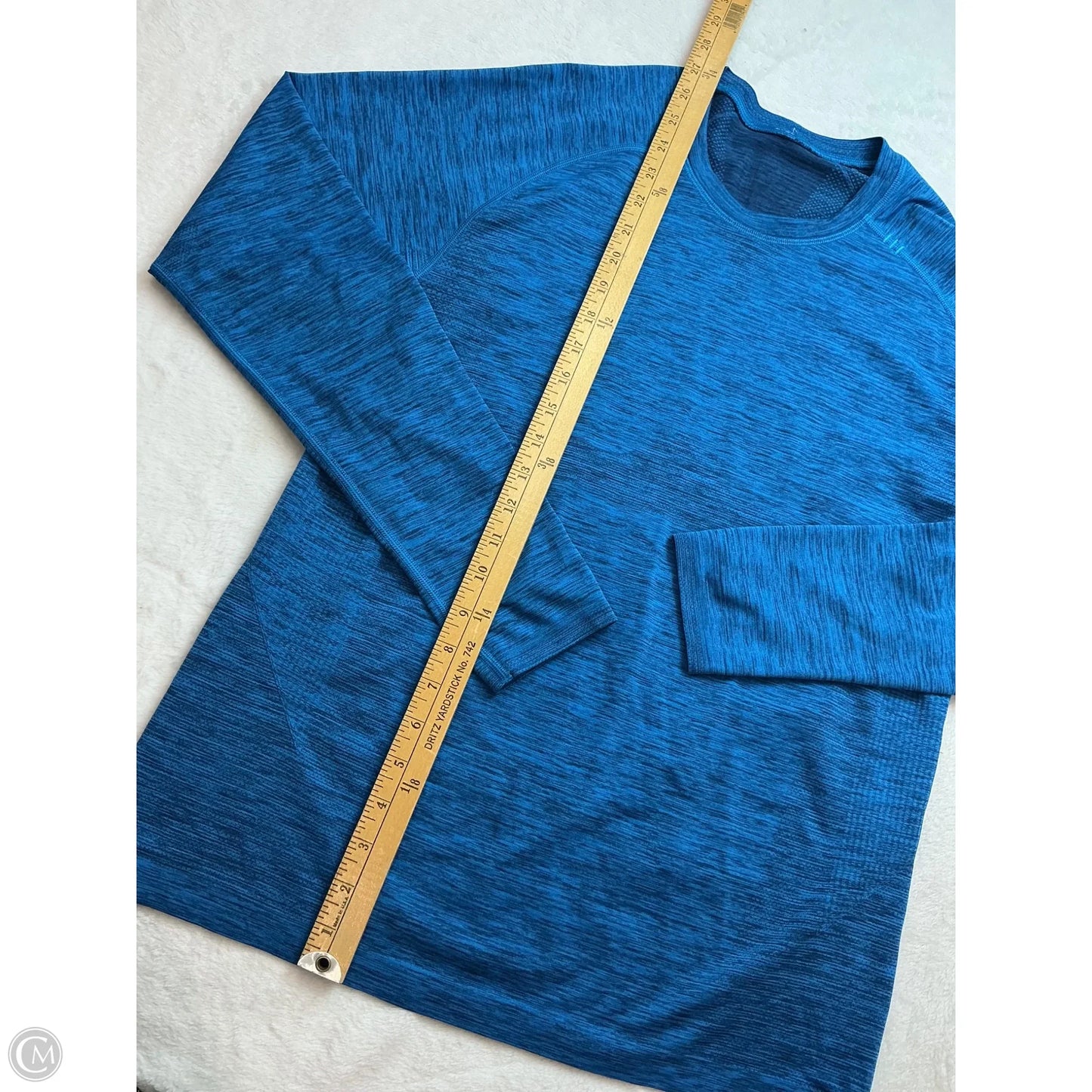 Athletic Top Long Sleeve Crewneck By Lululemon In Blue, Size: M
