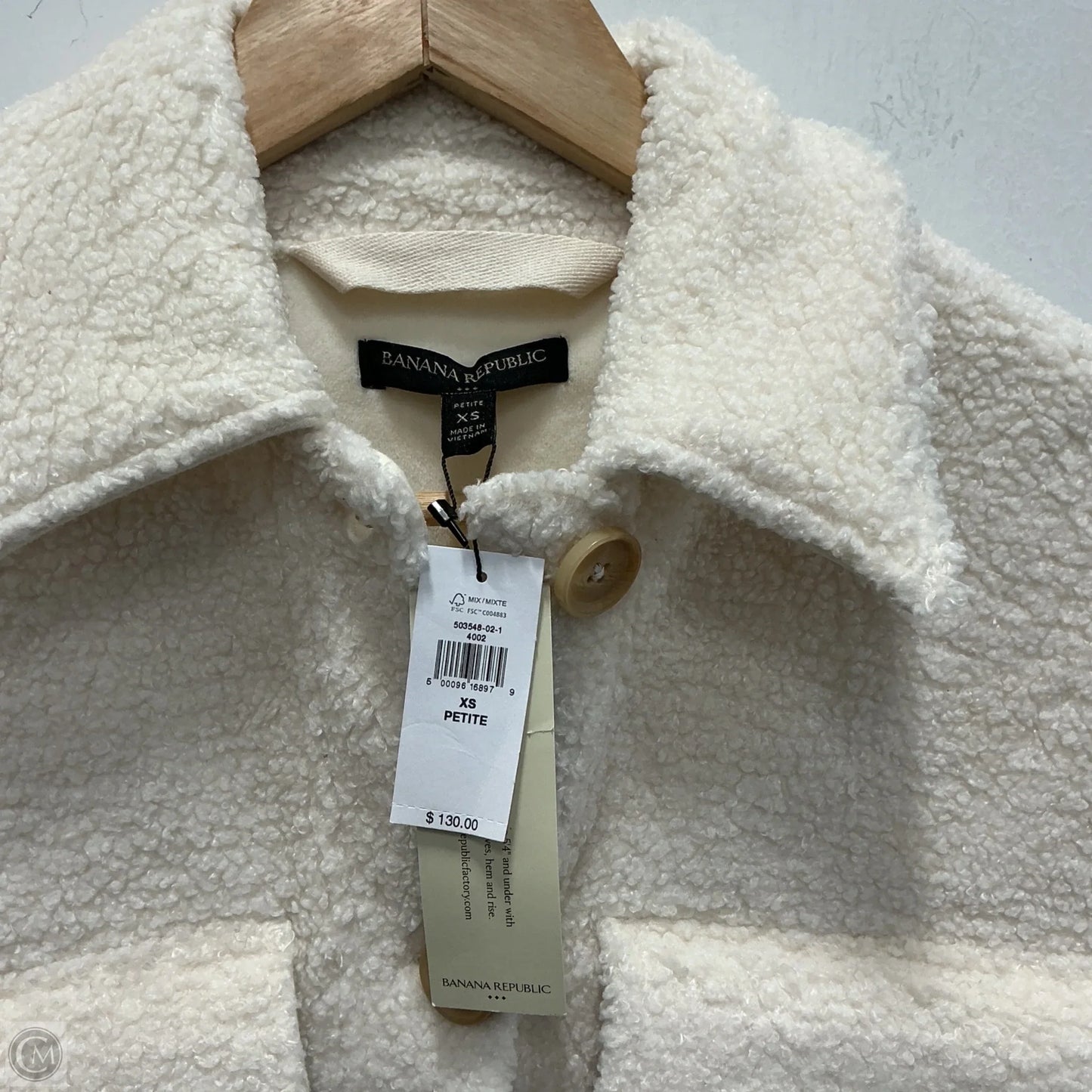 Jacket Faux Fur & Sherpa By Banana Republic In Cream, Size: Xsp