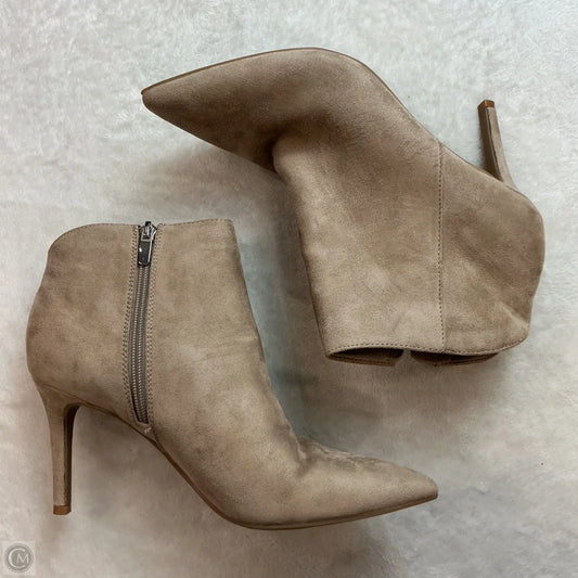 Boots Ankle Heels By Nine West In Tan, Size: 8.5