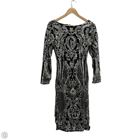 Dress Party Short By Clothes Mentor In Black & Silver, Size: S