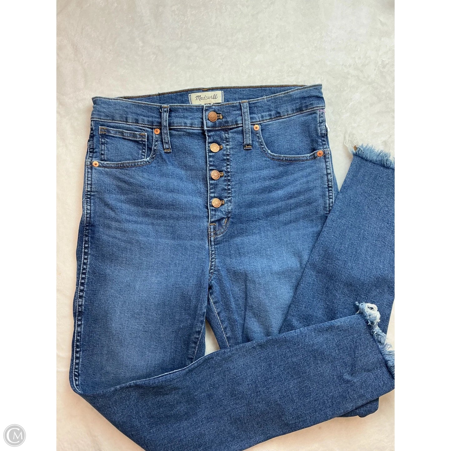 Jeans Straight By Madewell In Blue Denim, Size: 30