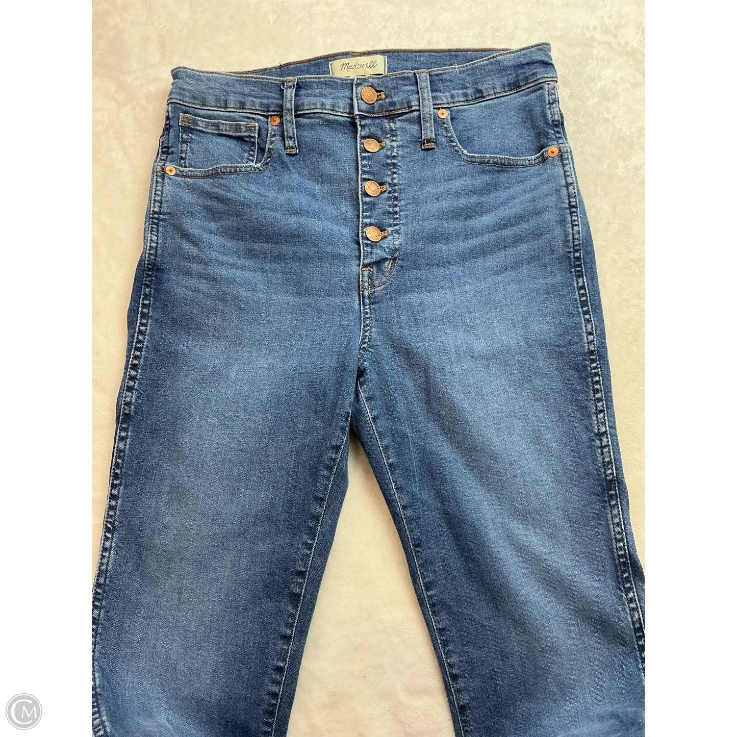 Jeans Straight By Madewell In Blue Denim, Size: 30