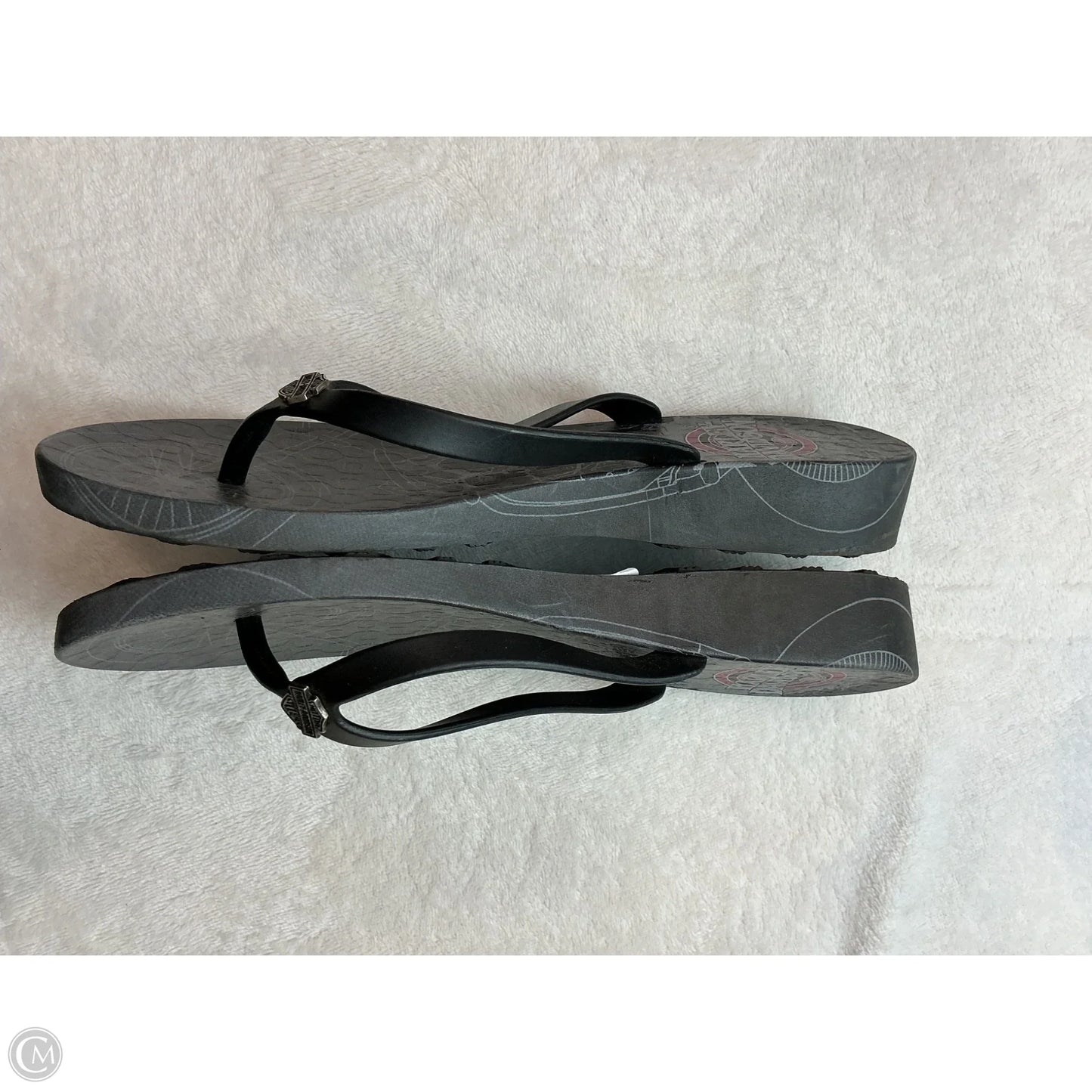 Sandals Flip Flops By Harley Davidson In Black, Size: 10