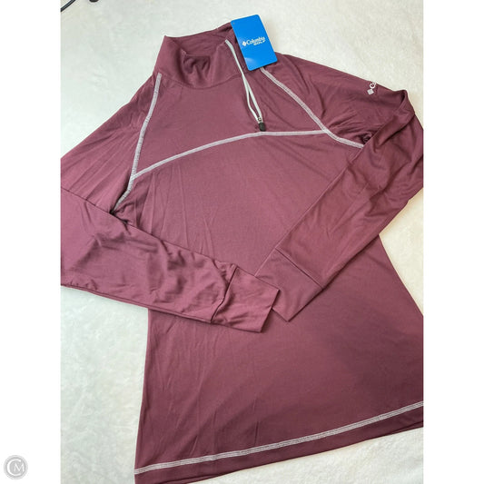 Athletic Top Long Sleeve Collar By Columbia In Maroon, Size: M