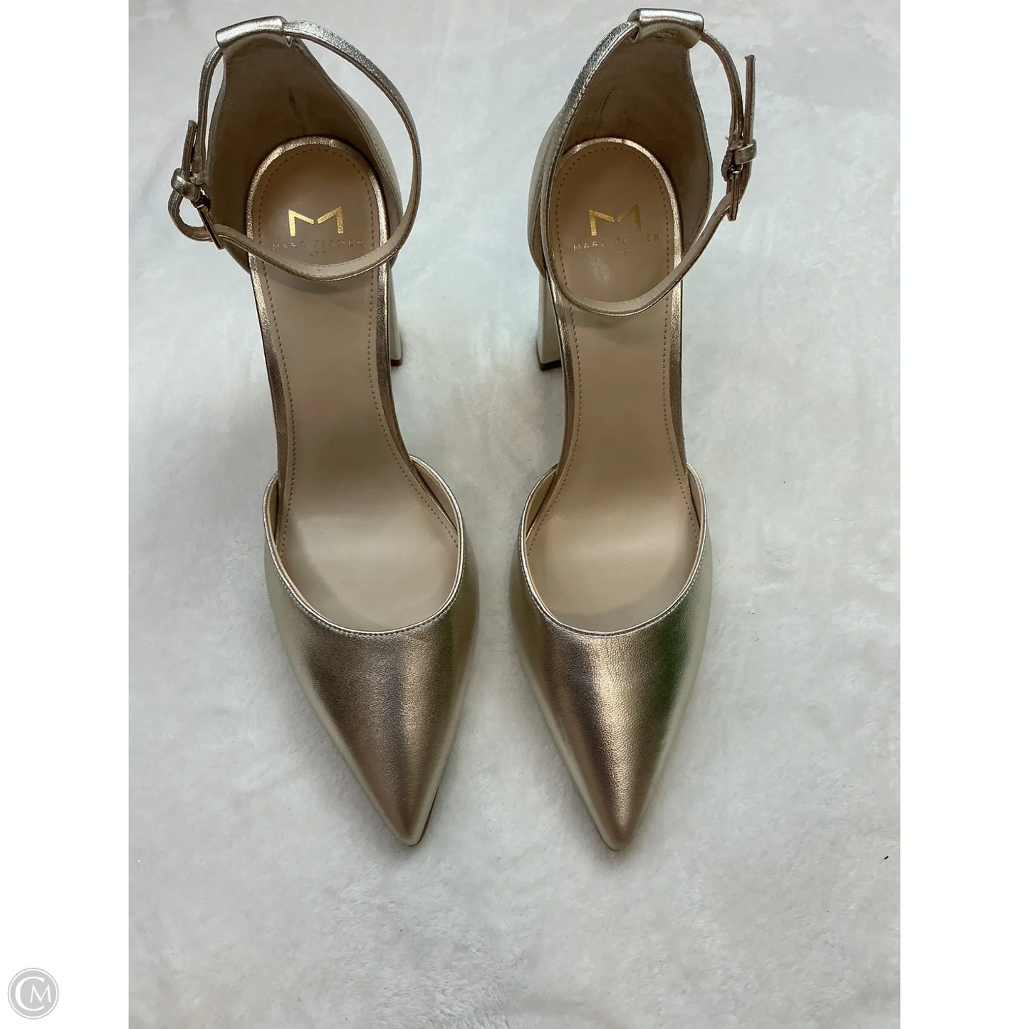 Shoes Heels Block By Marc Fisher In Gold, Size: 9.5