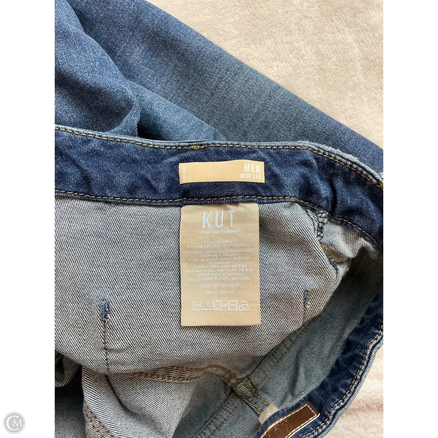 Jeans Wide Leg By Kut In Blue Denim, Size: 12