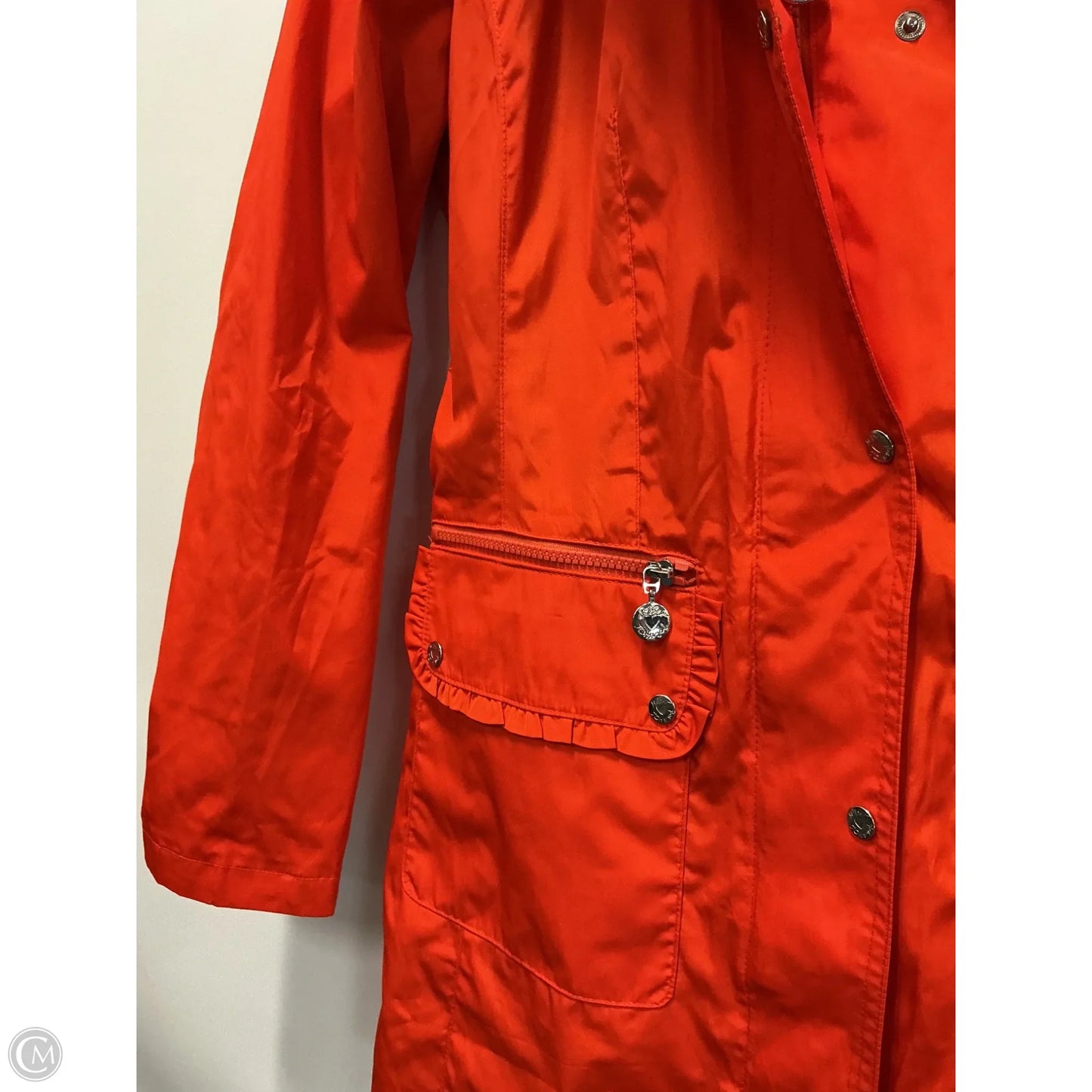 Jacket Windbreaker By Betsey Johnson In Orange, Size: S