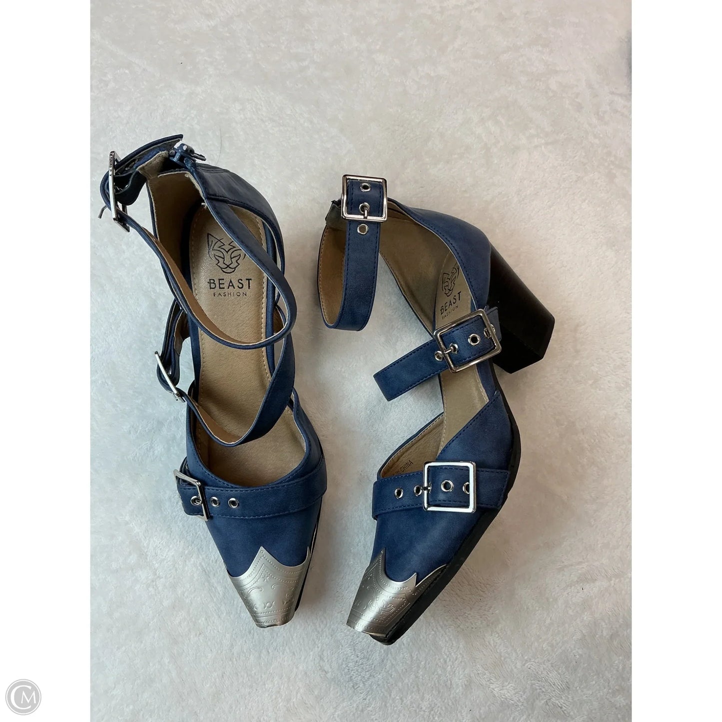 Shoes Heels Block By Clothes Mentor In Navy, Size: 7.5