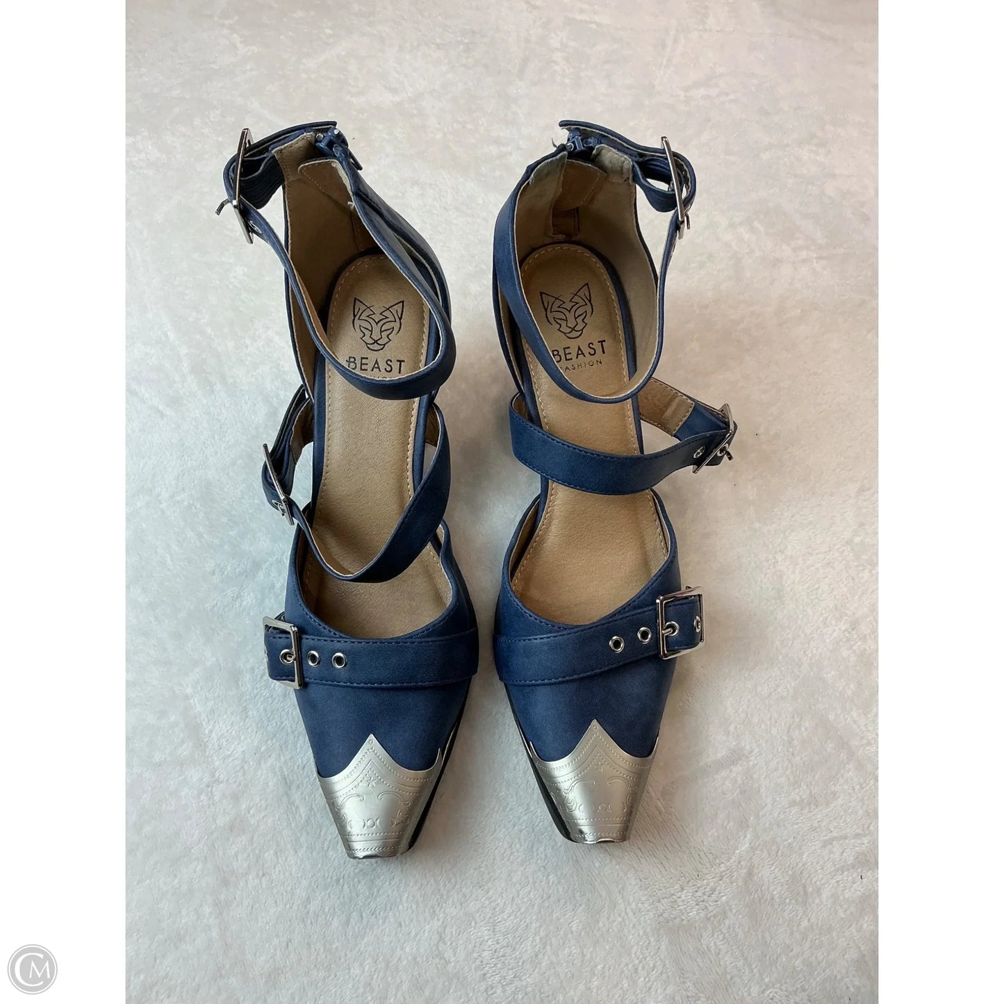 Shoes Heels Block By Clothes Mentor In Navy, Size: 7.5