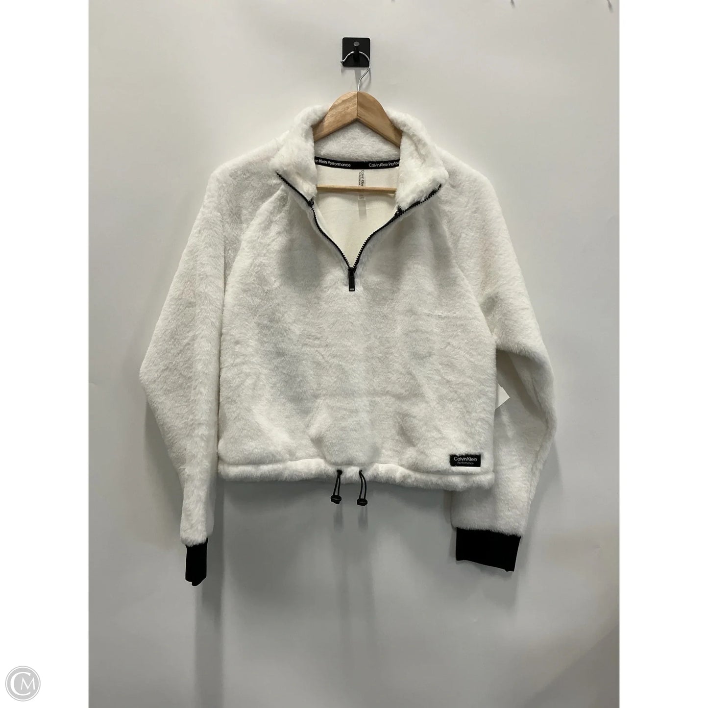 Athletic Sweatshirt Collar By Calvin Klein Performance In White, Size: L