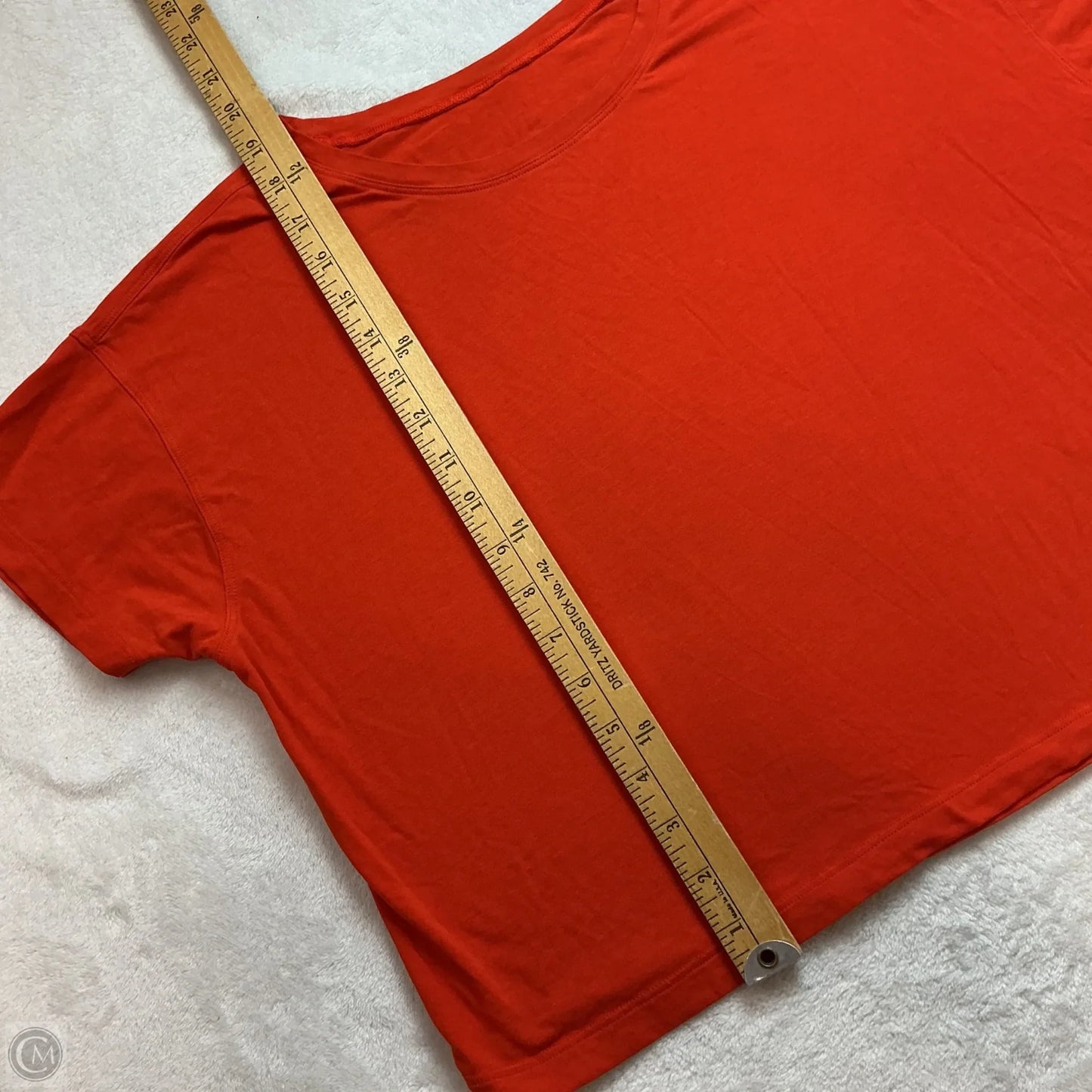 Athletic Top Short Sleeve By Lululemon In Orange, Size: M