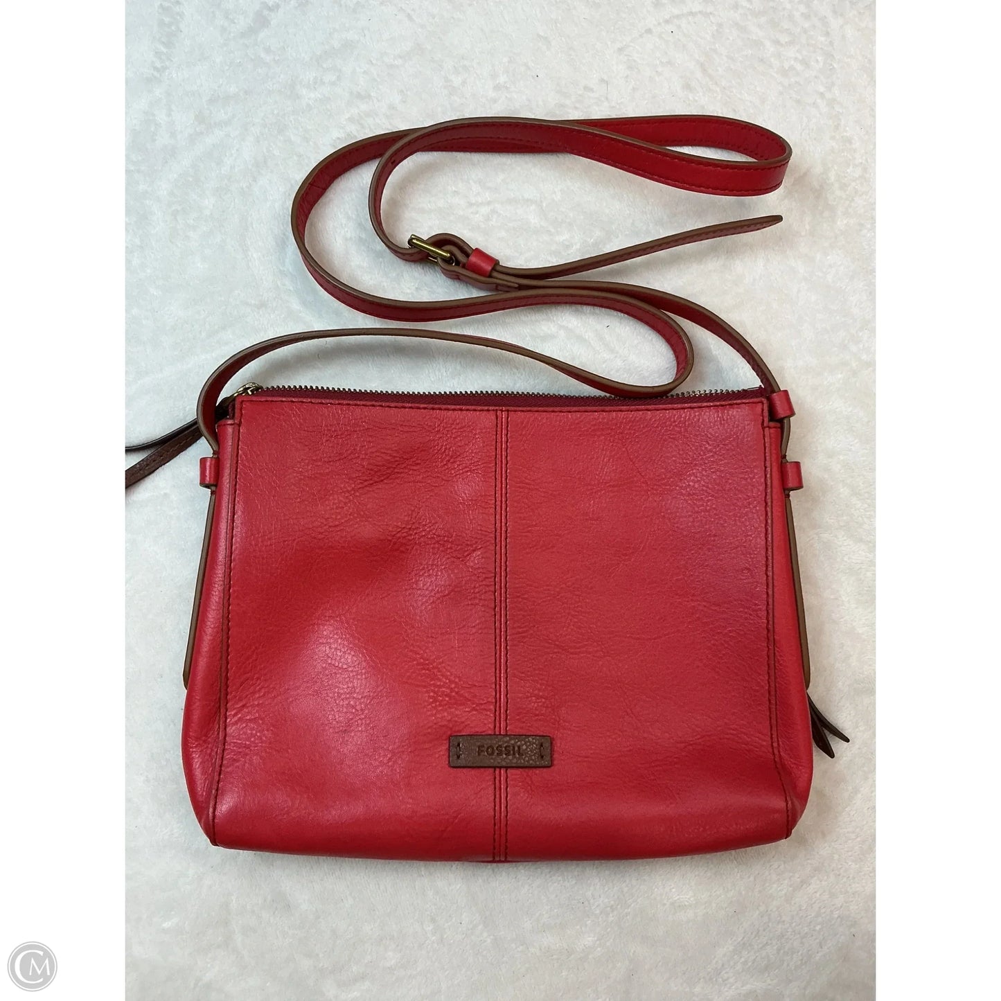 Crossbody Leather By Fossil, Size: Small