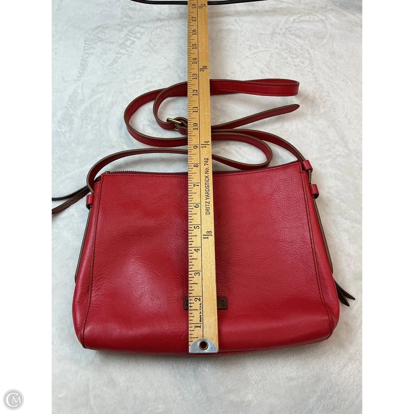 Crossbody Leather By Fossil, Size: Small