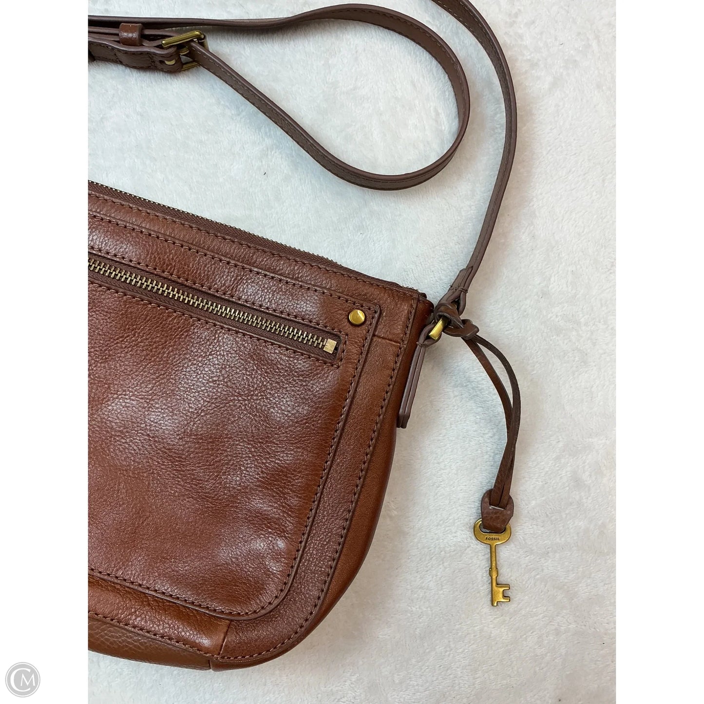 Crossbody Leather By Fossil, Size: Small