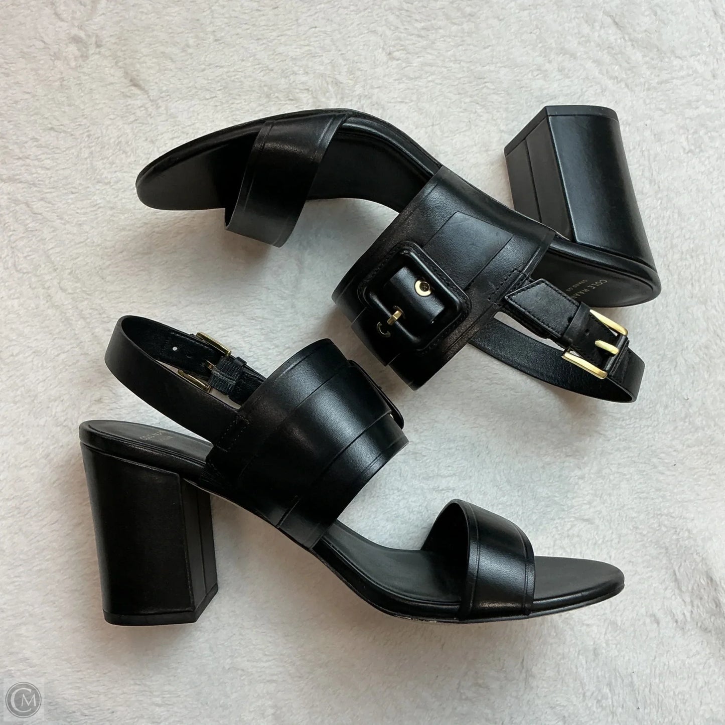 Sandals Heels Block By Cole-haan In Black, Size: 8.5