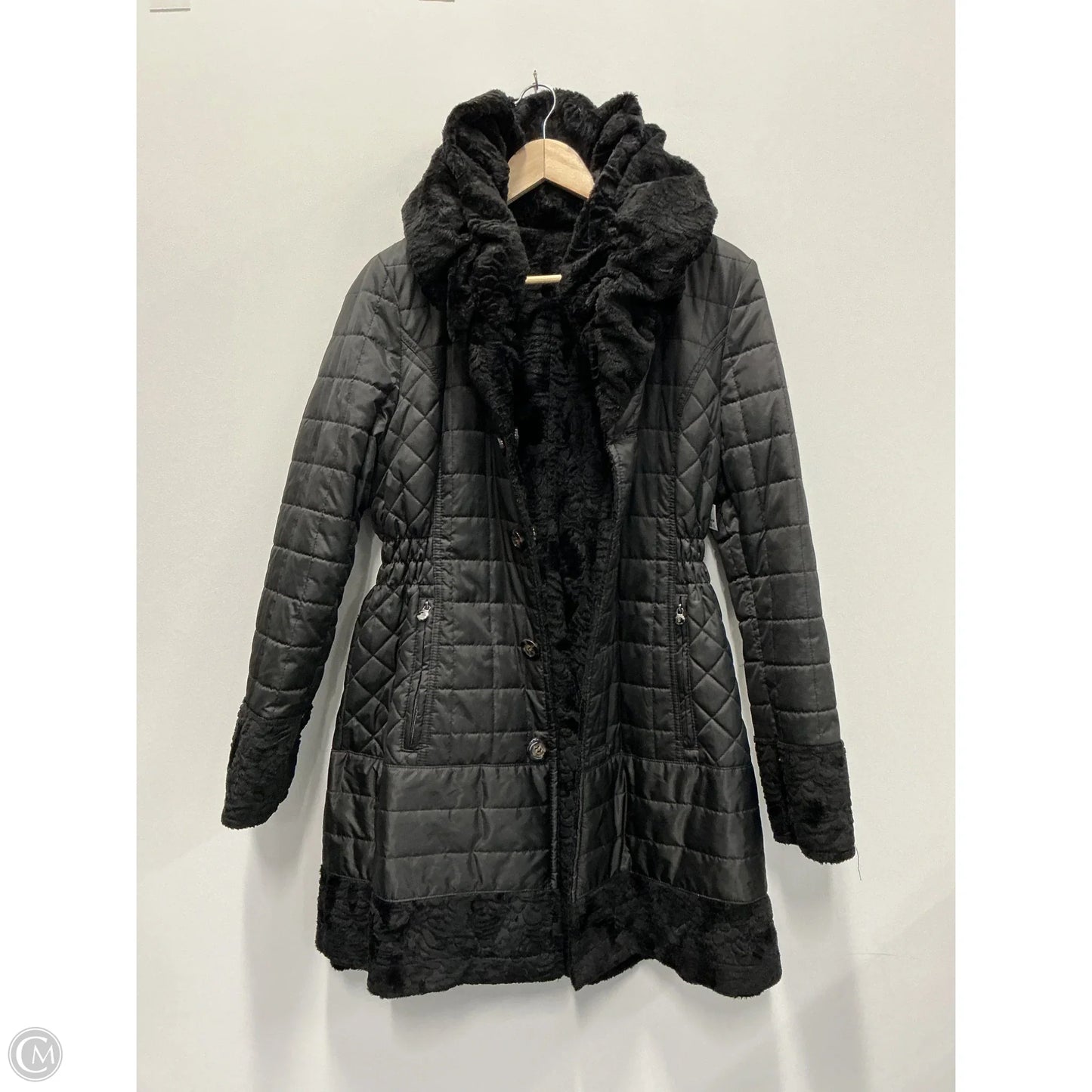 Coat Puffer & Quilted By Laundry In Black, Size: M