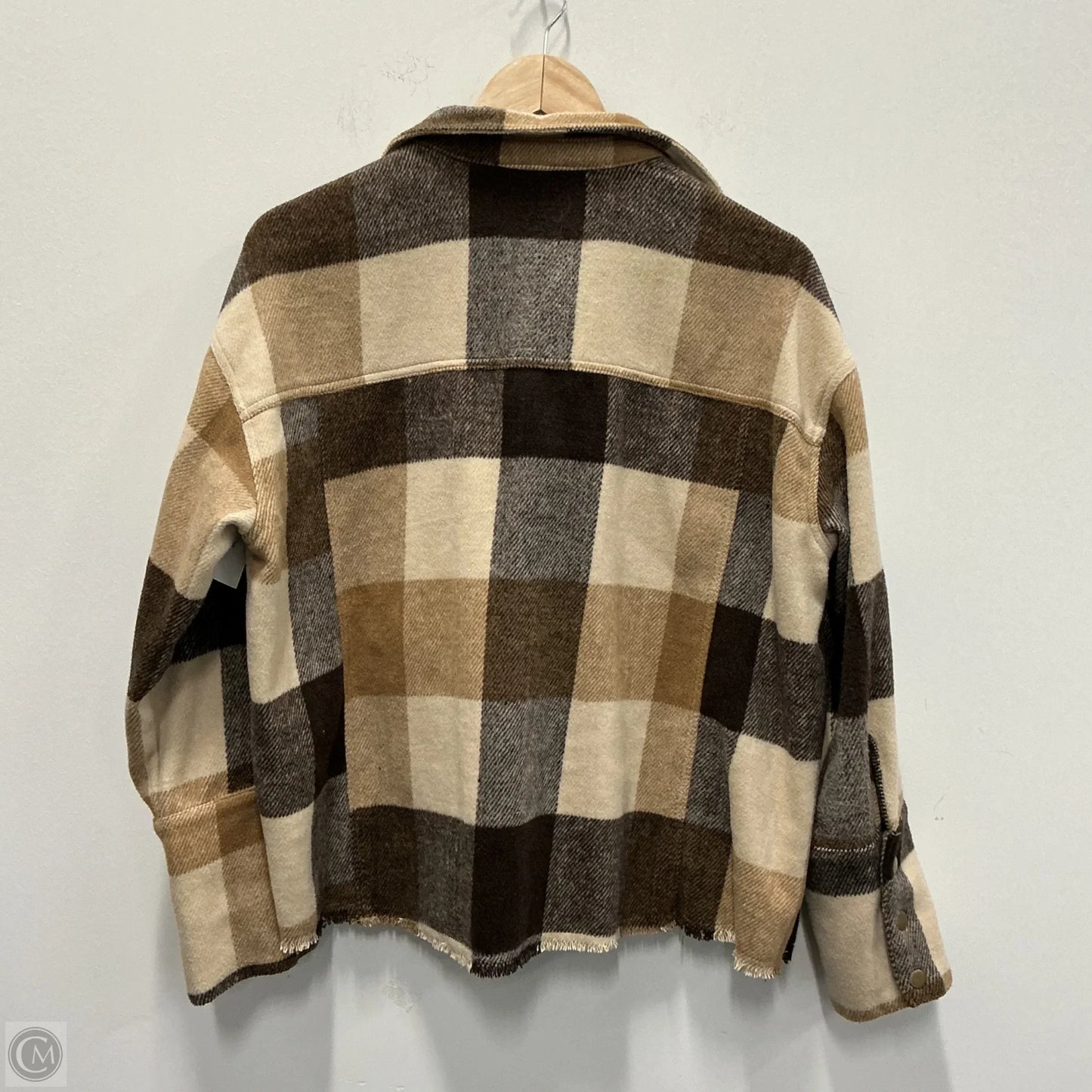 Jacket Shirt By Mustard Seed In Plaid Pattern, Size: M