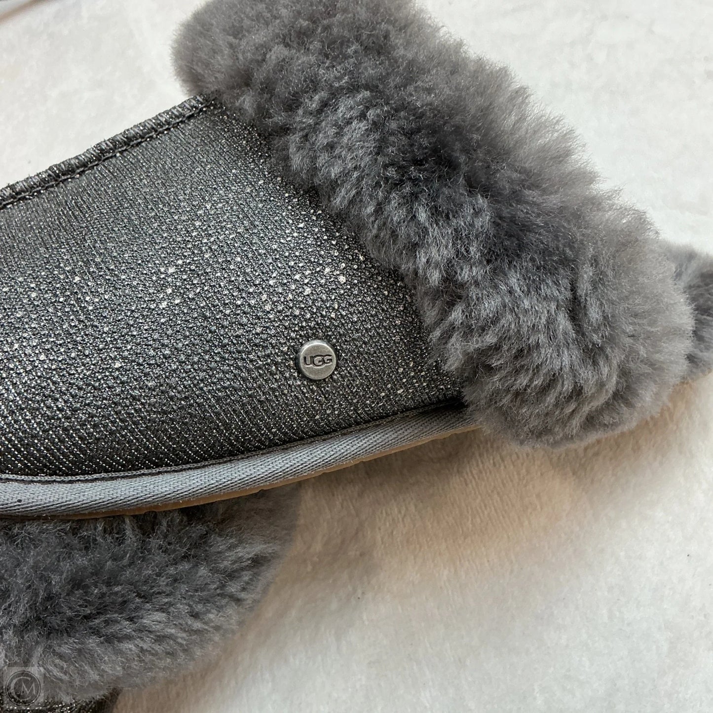 Slippers Designer By Ugg In Grey, Size: 8