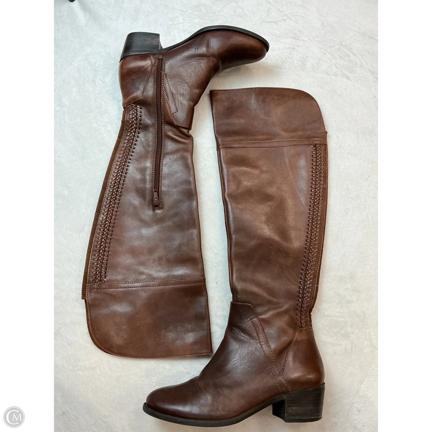 Boots Knee Heels By Vince Camuto In Brown, Size: 7.5