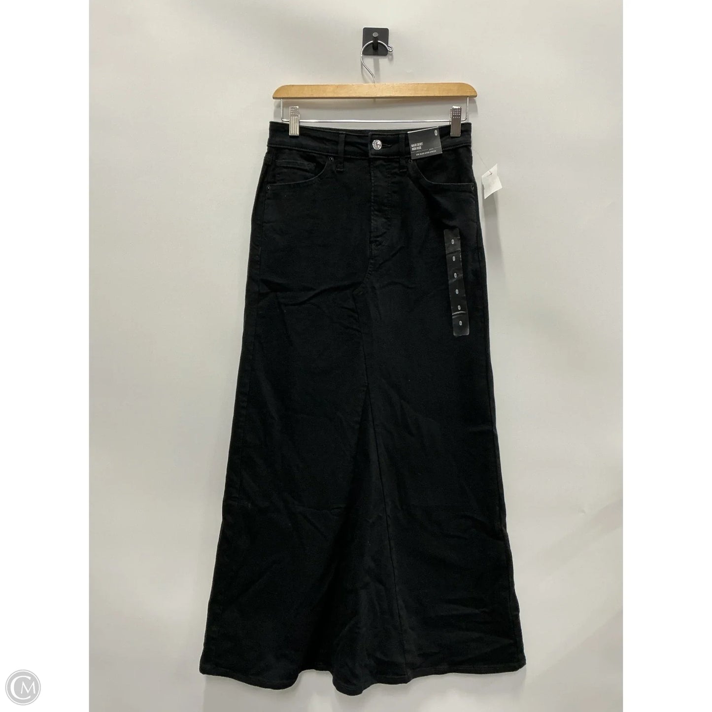 Skirt Maxi By Express In Black Denim, Size: 0