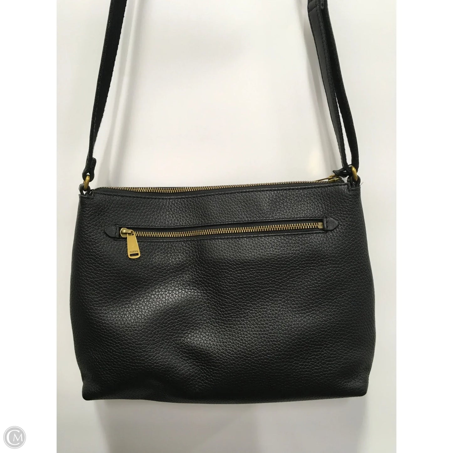 Handbag Leather By Fossil, Size: Medium