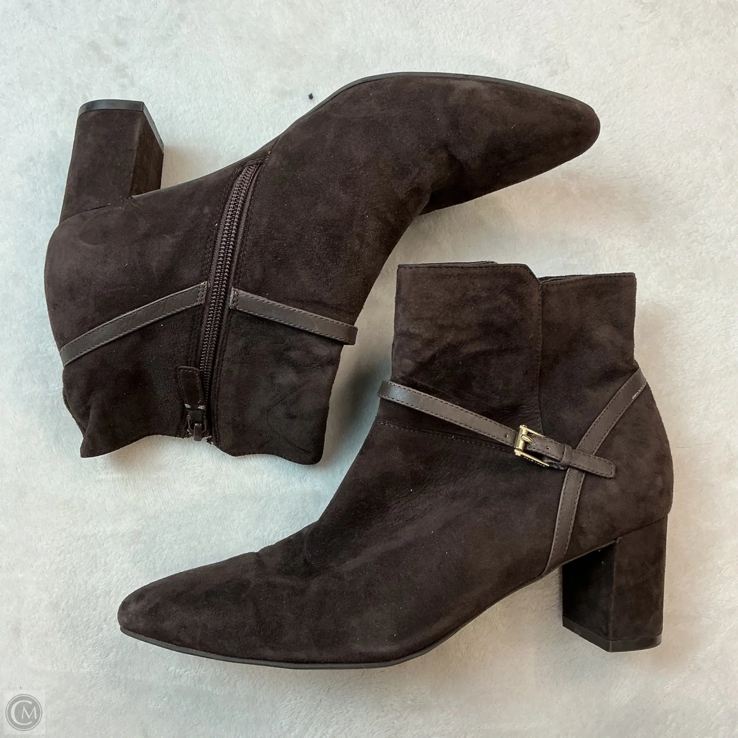 Boots Ankle Heels By Cole-haan In Brown, Size: 8.5