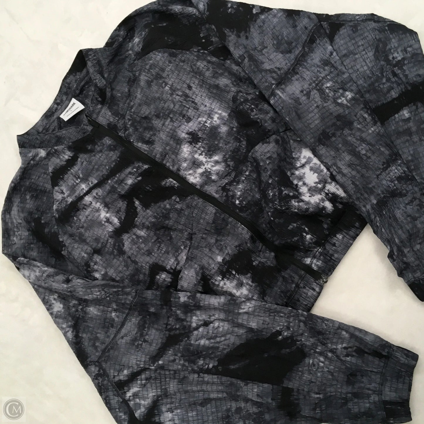 Athletic Top Long Sleeve Collar By Gym Shark In Tie Dye Print, Size: L