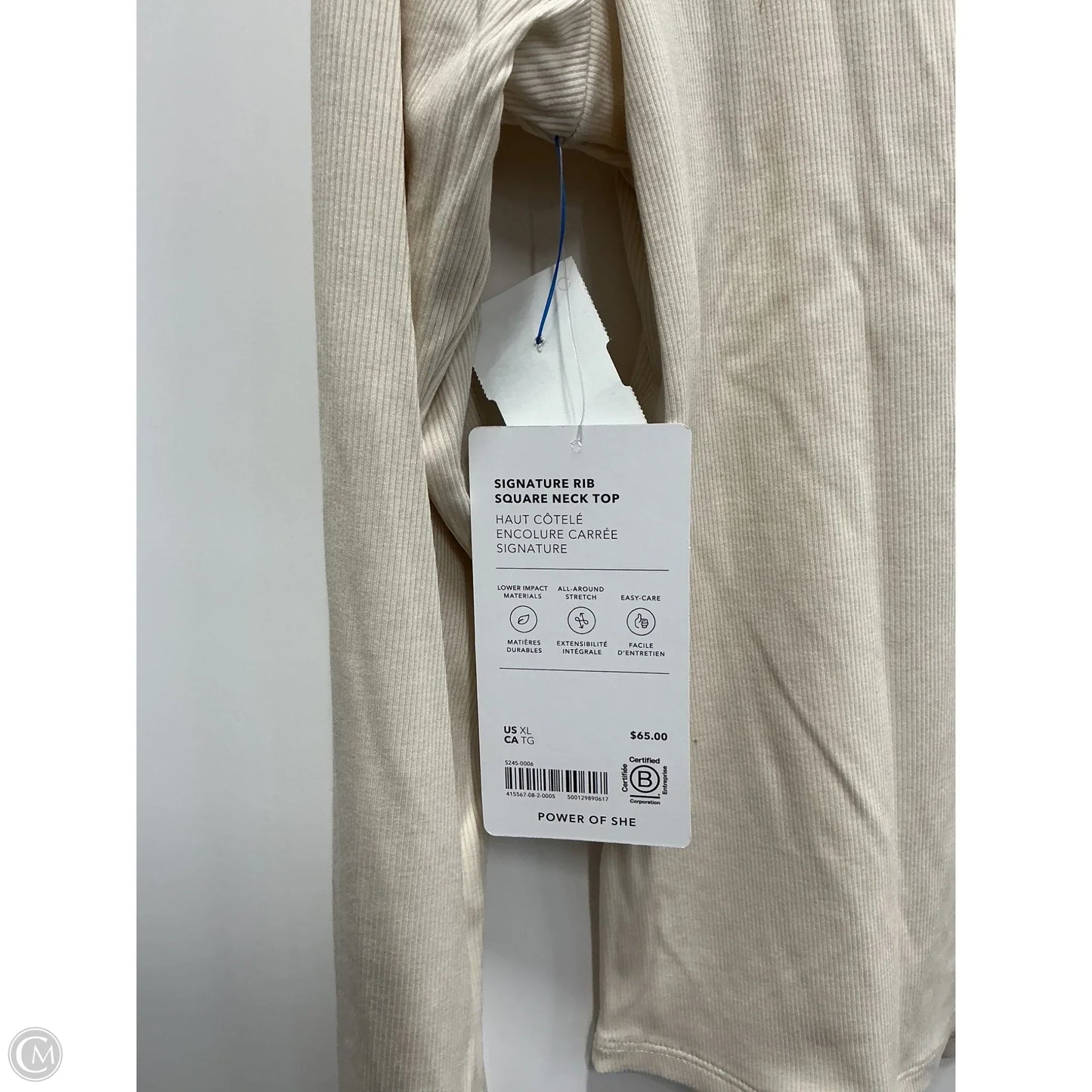 Athletic Top Long Sleeve Crewneck By Athleta In Cream, Size: Xl